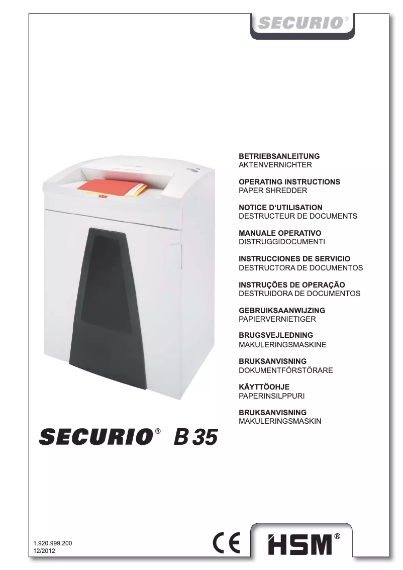 Page n°1 - Manuel utilisateur HSM Securio B35 3.9mm