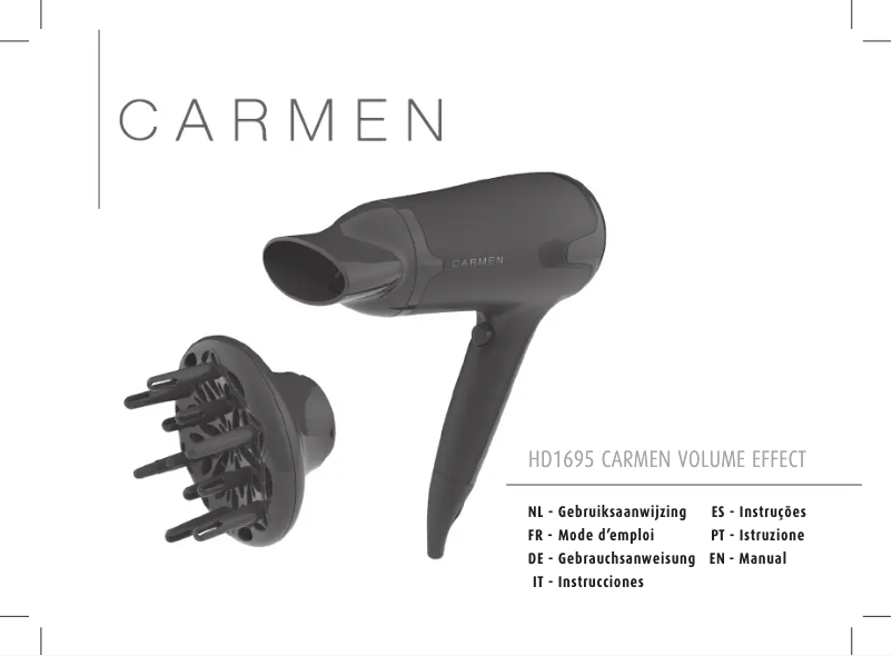 Page 1 de la notice Manuel utilisateur Carmen Volume Effect HD1695