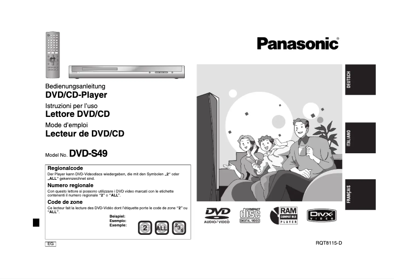 Imagen de la primera página del manual del dispositivo DVD-S49