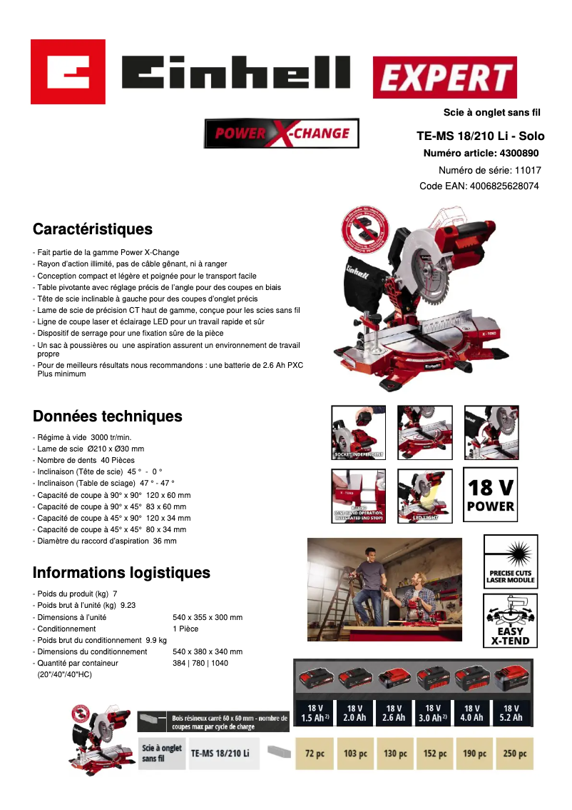 Image de la première page du manuel de l'appareil TE-MS 18/210 Li-Solo