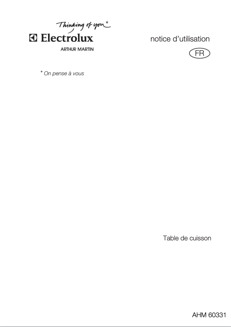 Page n°1 - Manuel utilisateur Arthur Martin-Electrolux AHM60331K