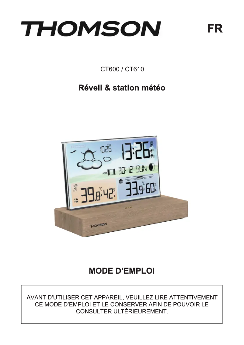 Image de la première page du manuel de l'appareil CT610