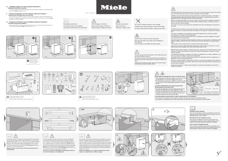 Page 1 de la notice Guide d'installation Miele G 7566 SCVi AutoDos