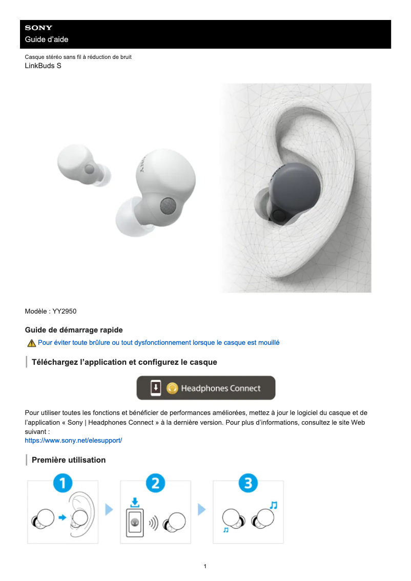 Página 1 del manual Manual de usuario Sony LinkBuds S