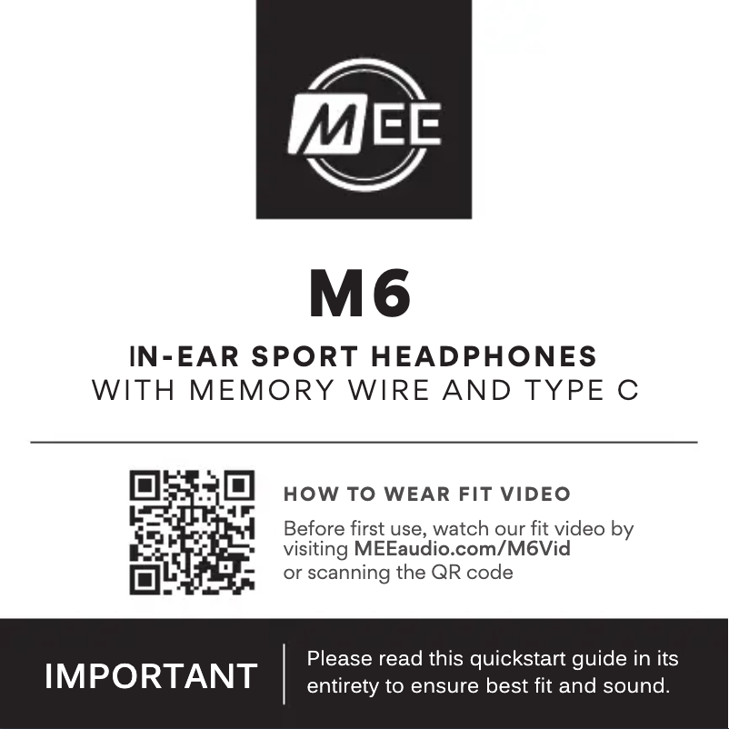 Image de la première page du manuel de l'appareil M6