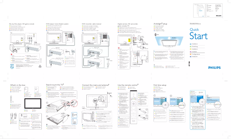 First page image of the manual for 42PFL7633D