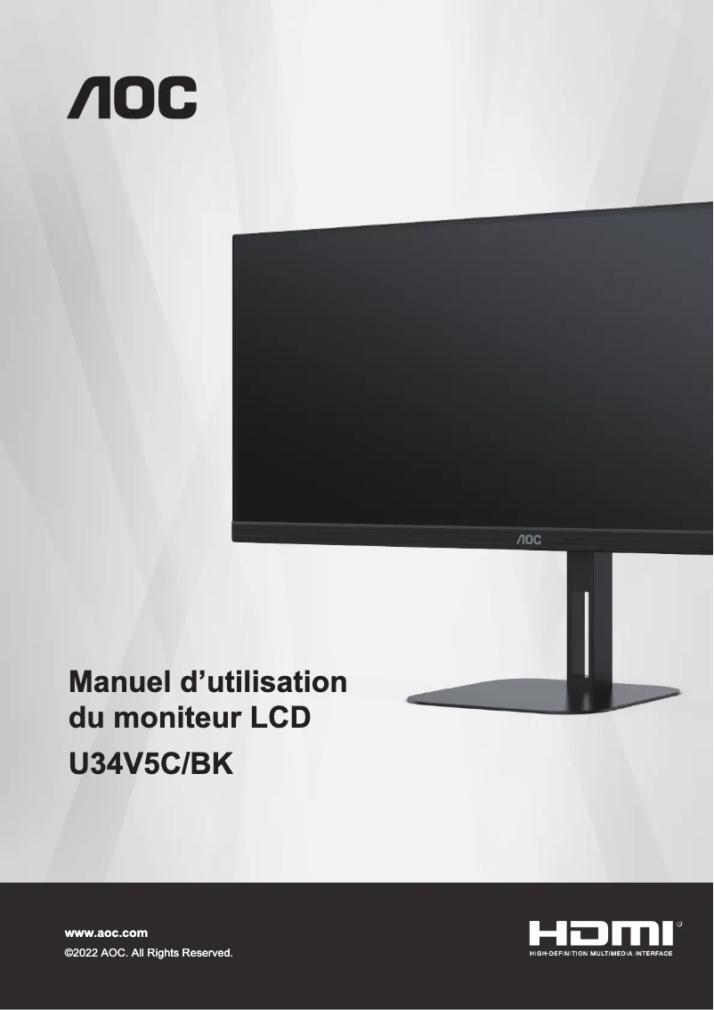 Page n°1 - Manuel utilisateur AOC U34V5C