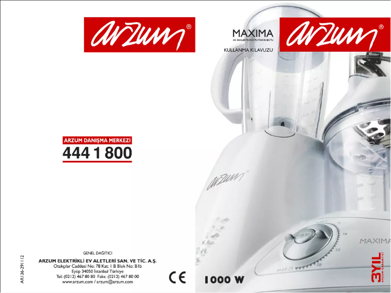 First page image of the manual for Maxima AR 136