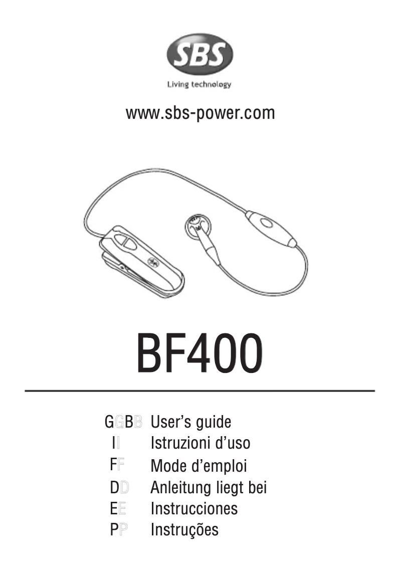 Page 1 de la notice Manuel utilisateur SBS BF400