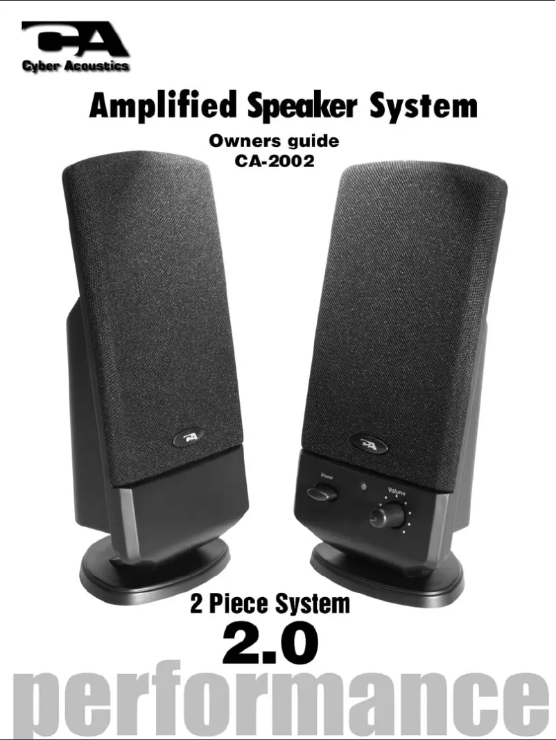 Page 1 de la notice Manuel utilisateur Cyber Acoustics CA-2002