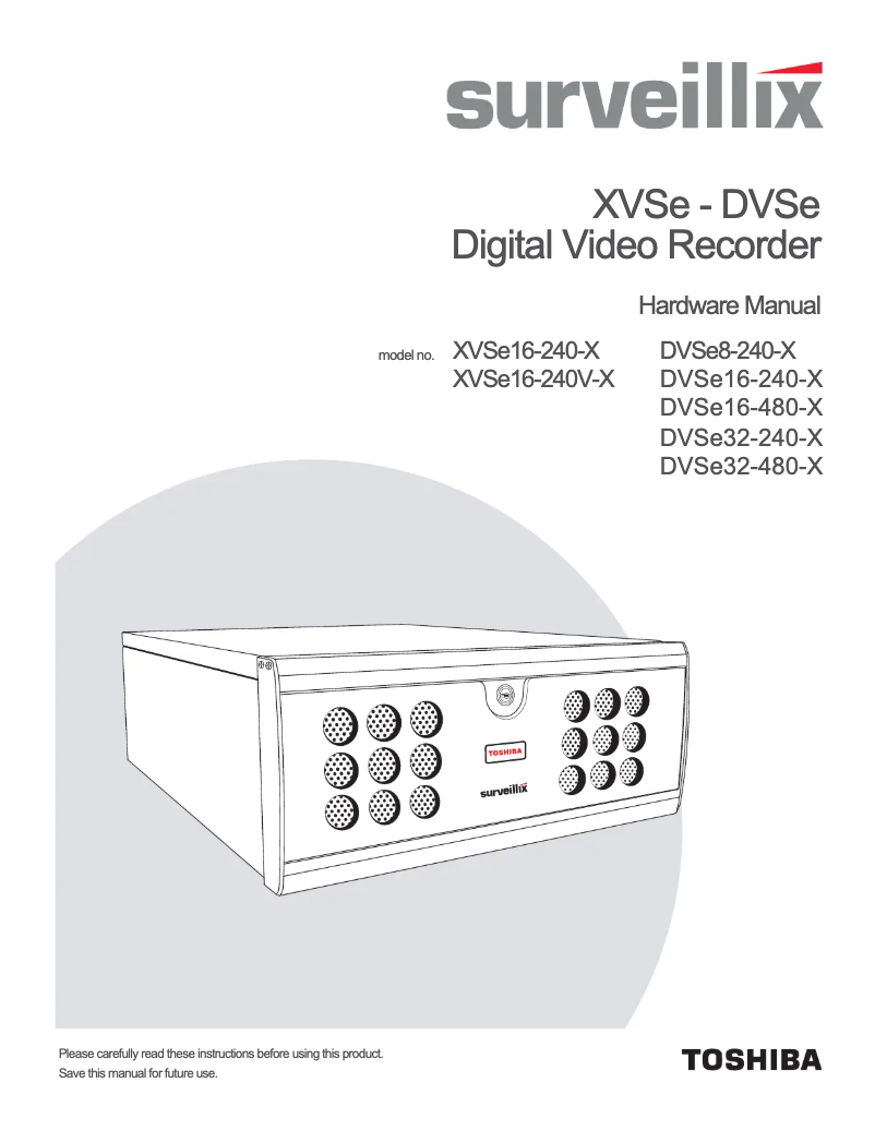 Página 1 del manual Manual de usuario Toshiba Surveillix DVse16
