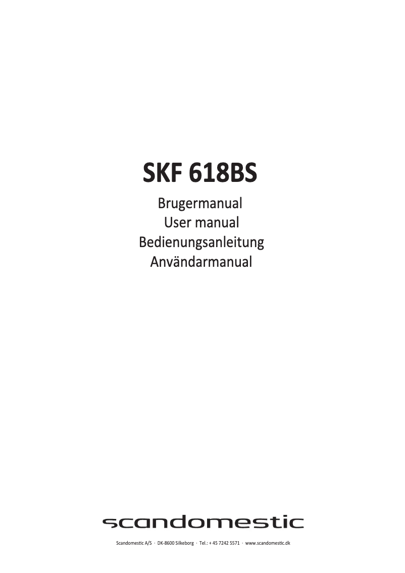 Page n°1 - Manuel utilisateur Scandomestic SKF 618 BS