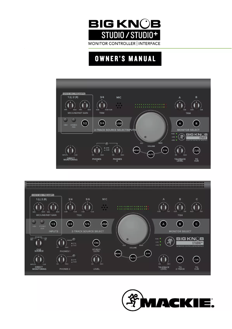 Image de la première page du manuel de l'appareil Big Knob Studio Plus
