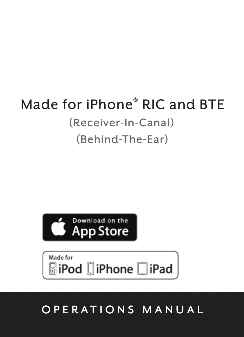 Page 1 de la notice Manuel utilisateur Starkey Halo Made for iPhone RIC