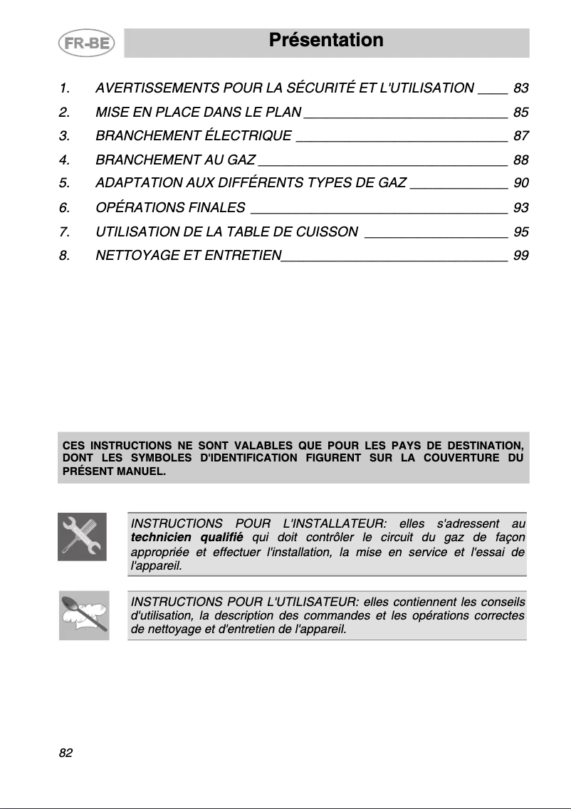 Page 1 de la notice Manuel utilisateur Smeg SRV564GH