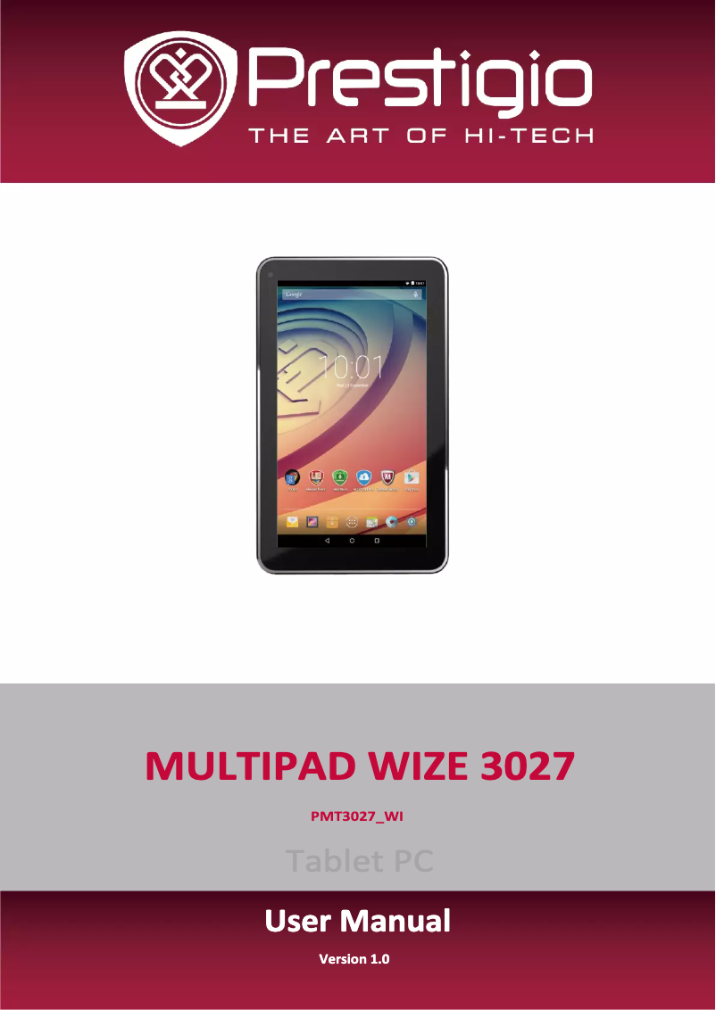 Page n°1 - Manuel utilisateur Prestigio MultiPad Wize 3027