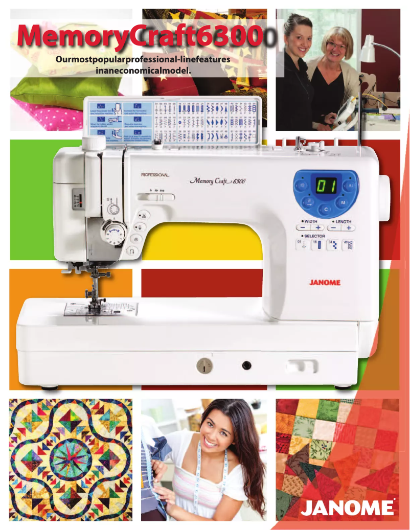 Page n°1 - Fiche technique Janome Memory Craft 6300P