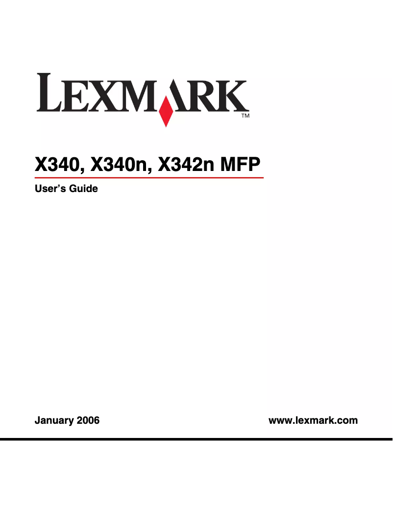 Image de la première page du manuel de l'appareil X342n