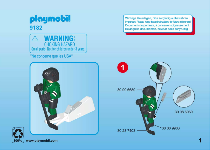 Page 1 de la notice Manuel utilisateur Playmobil 9182