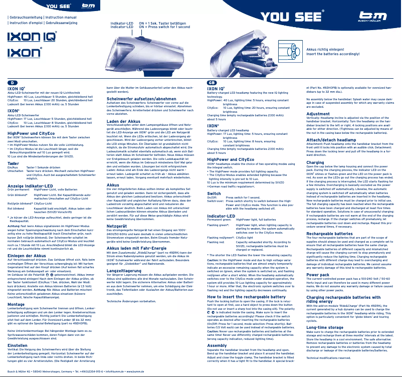 Image de la première page du manuel de l'appareil IXON IQ