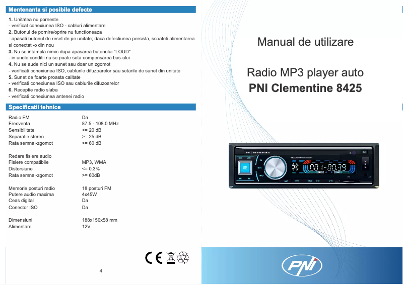 Image de la première page du manuel de l'appareil Clementine 8425