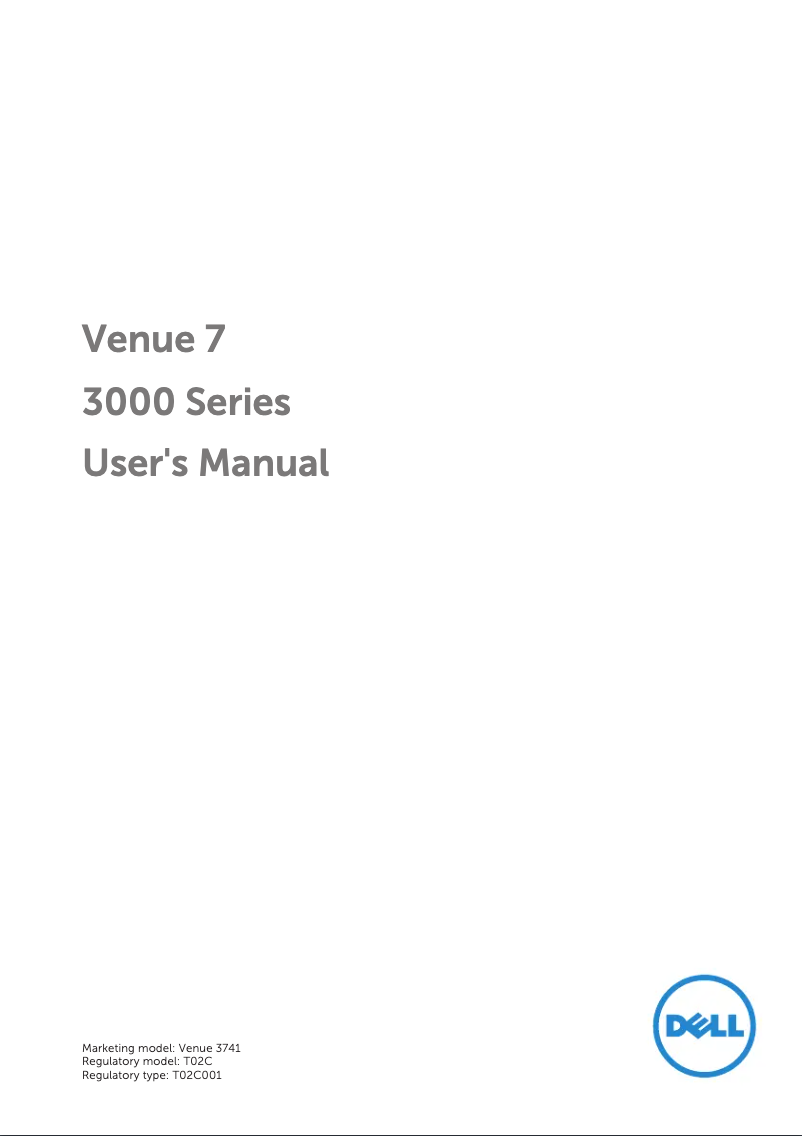 Page n°1 - Manuel utilisateur Dell Venue 3000 3741