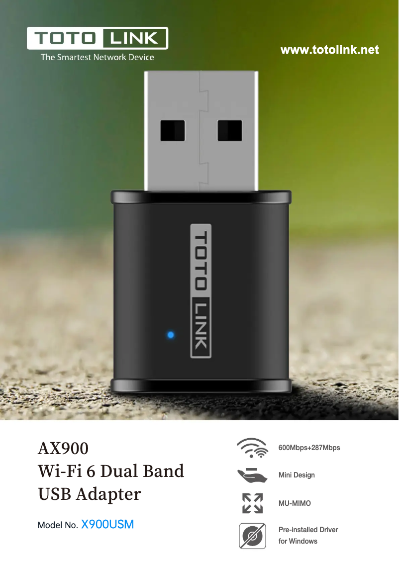 Page 1 de la notice Manuel utilisateur Totolink X900USM