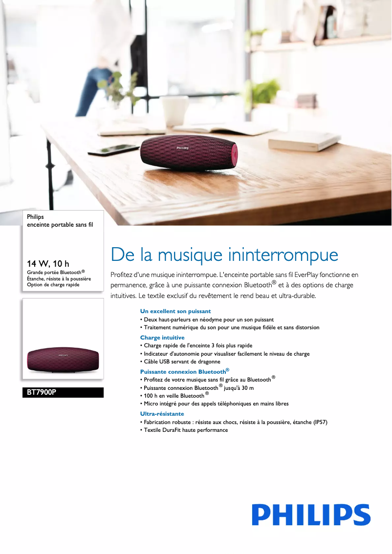 Image de la première page du manuel de l'appareil BT7900P