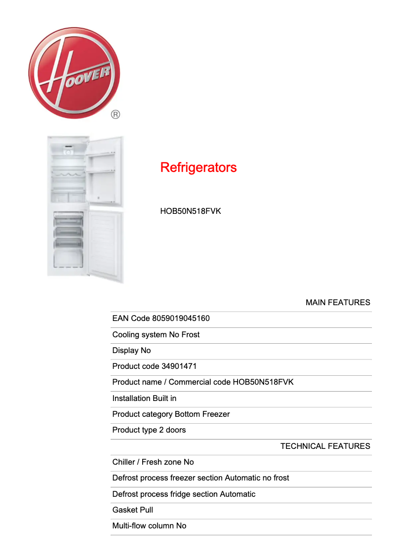 Image de la première page du manuel de l'appareil HOB50N518FVK
