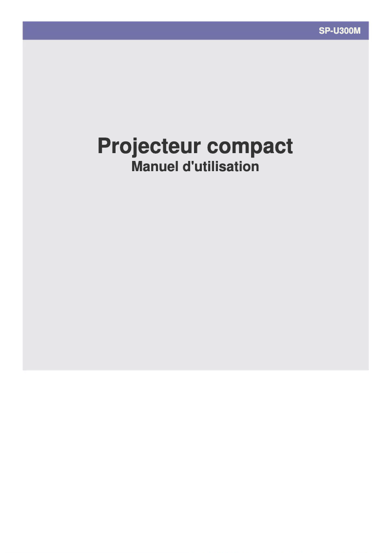 Page n°1 - Manuel utilisateur Samsung SP-U300M