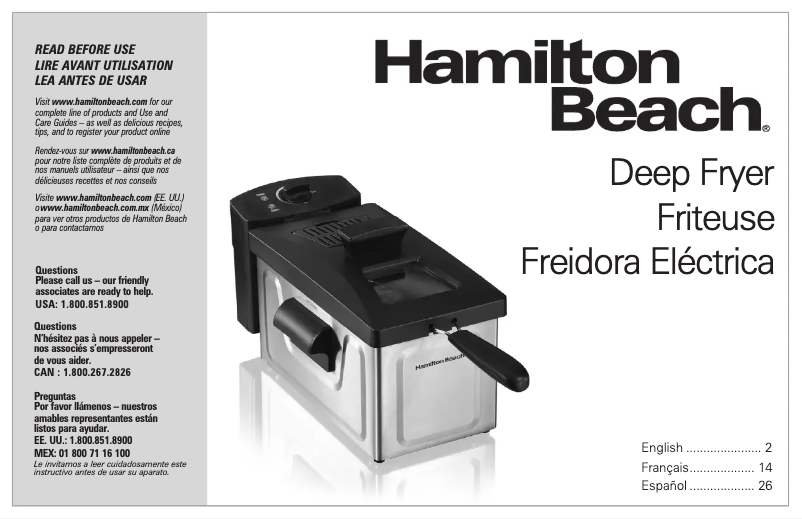 Page 1 de la notice Manuel utilisateur Hamilton Beach 35326