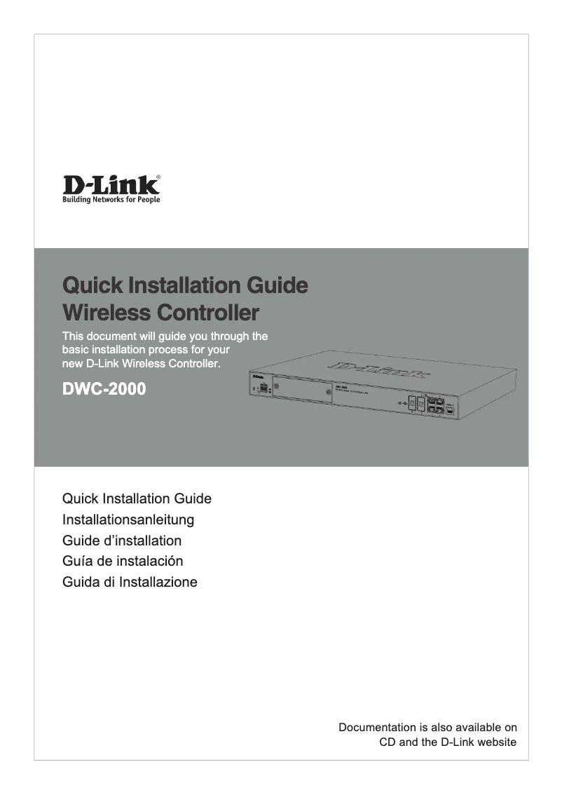Page 1 de la notice Guide d'installation D-Link DWC-2000