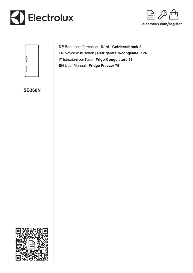 Page 1 de la notice Manuel utilisateur Electrolux SB360N