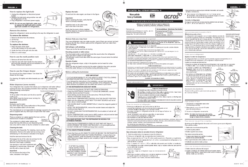 Page 1 de la notice Manuel utilisateur Acros AT096FG