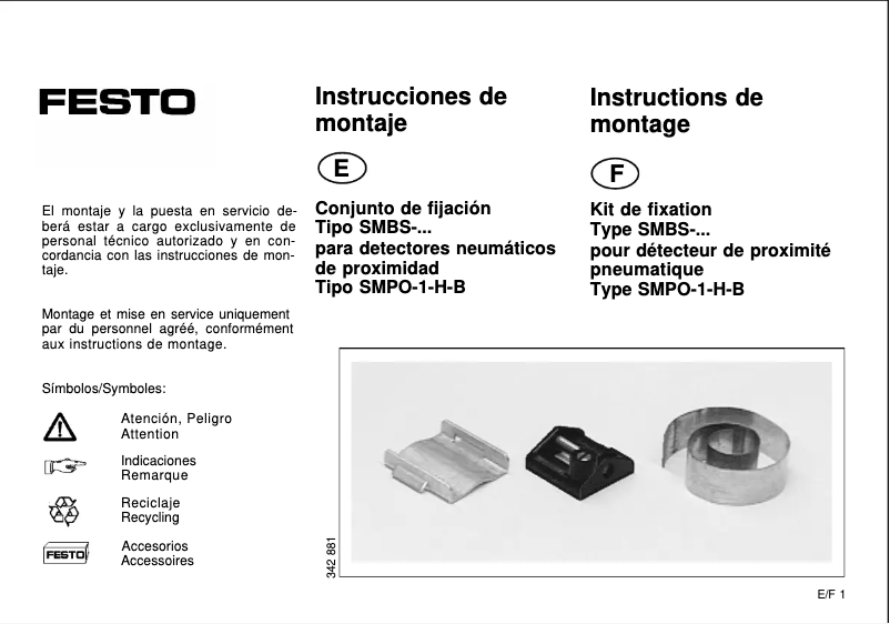 Page 1 de la notice Manuel utilisateur Festo SMBS-2