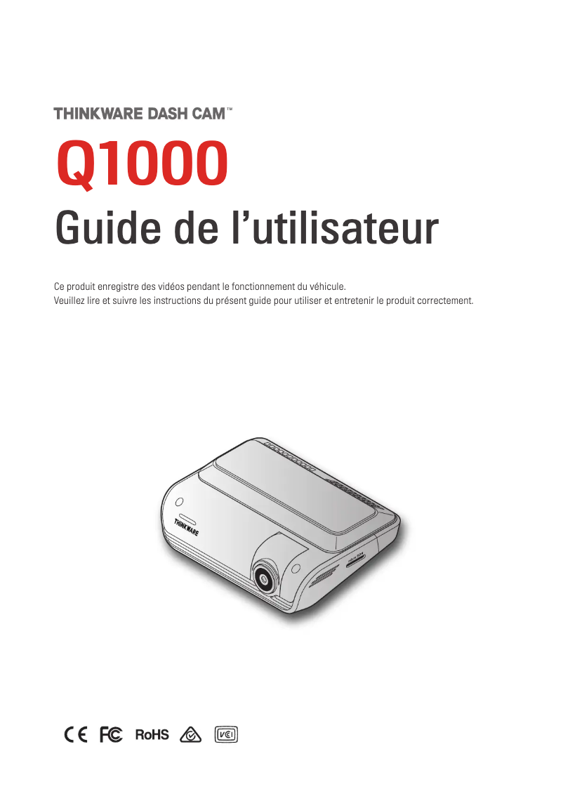 Page n°1 - Manuel utilisateur Thinkware Q1000