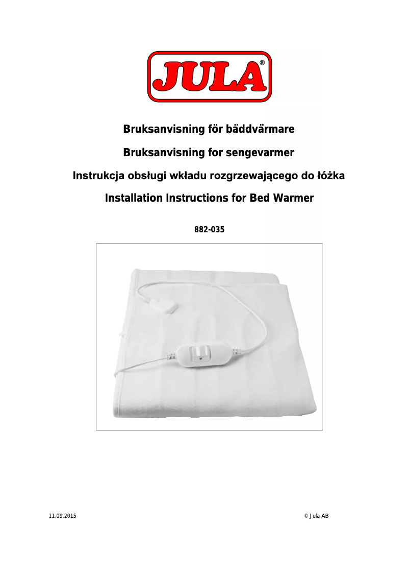 Página 1 del manual Manual de usuario Menuett 882-035