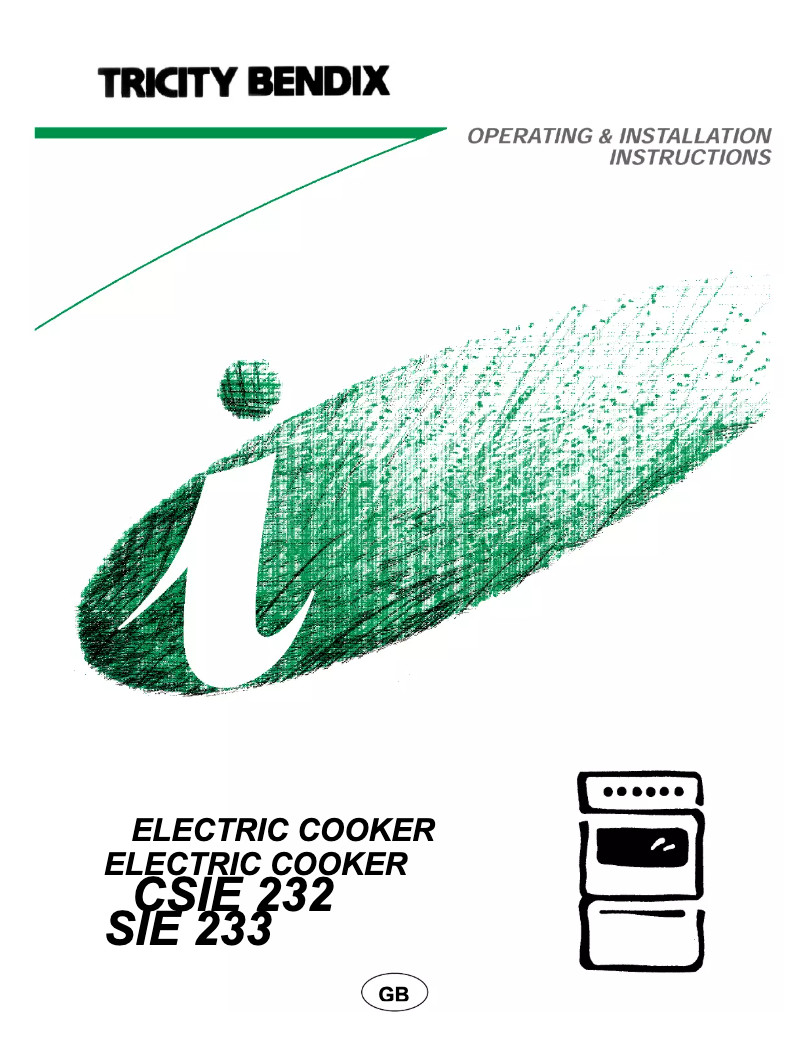 Page n°1 - Manuel utilisateur Tricity Bendix CSIE232X