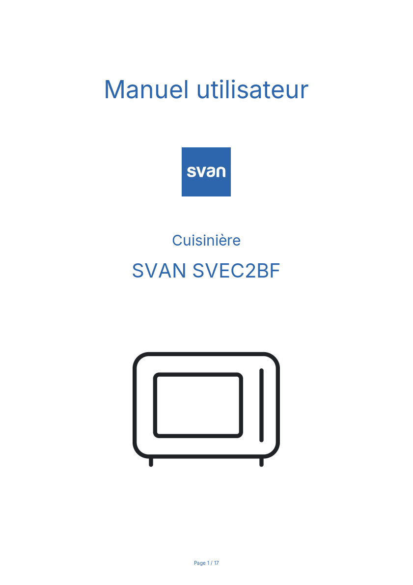 Page n°1 - Manuel utilisateur SVAN SVEC2BF