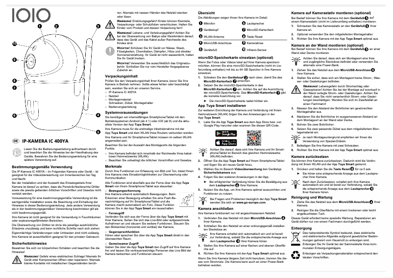 Image de la première page du manuel de l'appareil IC 400 YA