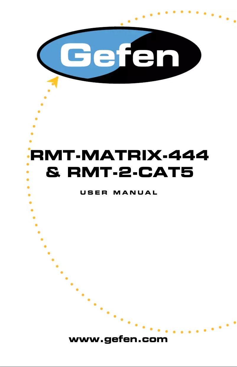Page 1 de la notice Manuel utilisateur Gefen EXT-RMT-MATRIX-444