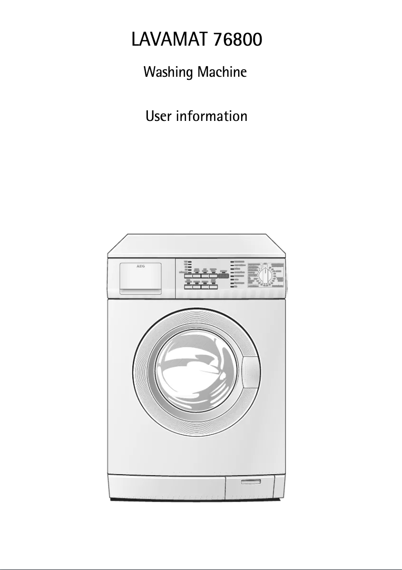 Page 1 de la notice Manuel utilisateur AEG Lavamat 76800