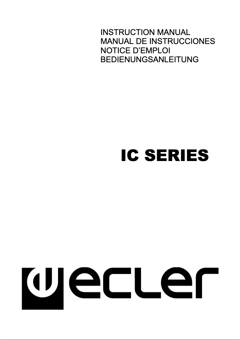 Página 1 del manual Manual de usuario Ecler IC6