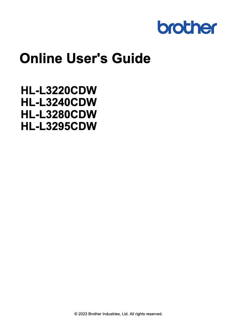 Image de la première page du manuel de l'appareil HL-L3280CDW