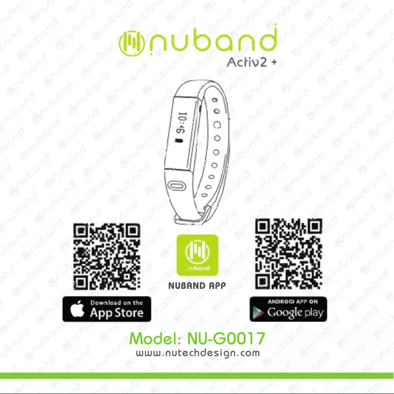 Page 1 de la notice Manuel utilisateur Nuband Activ2+ NU-G0017