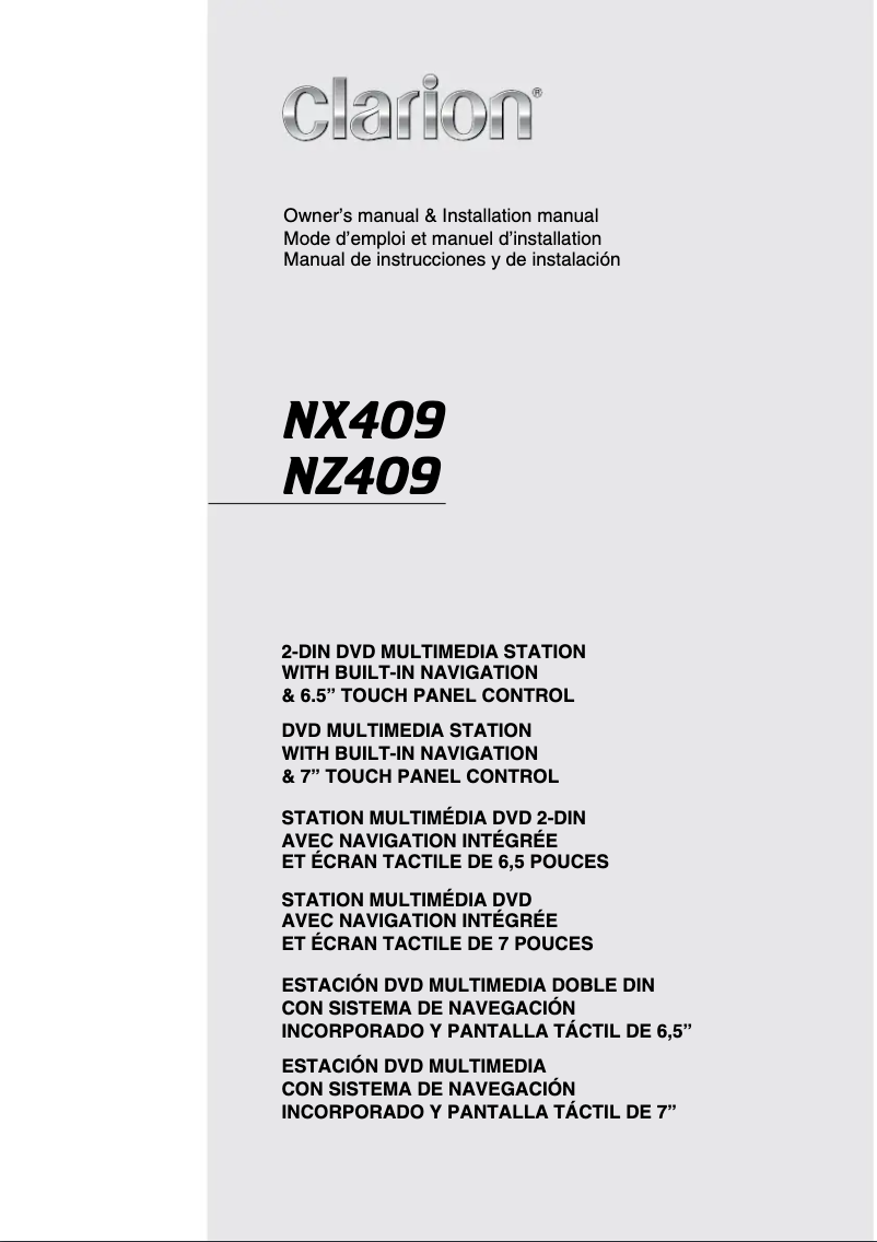 Image de la première page du manuel de l'appareil NX409