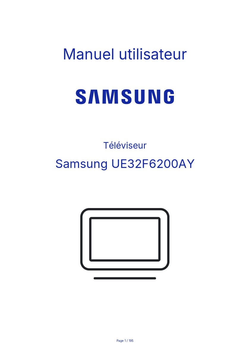 Page n°1 - Manuel utilisateur Samsung UE32F6200AY