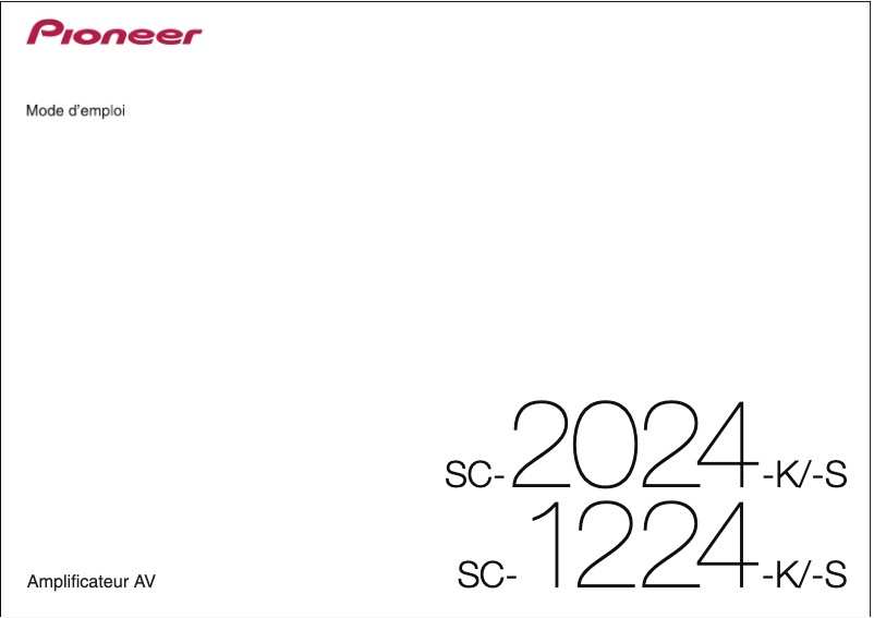 Page 1 de la notice Manuel utilisateur Pioneer SC-2024
