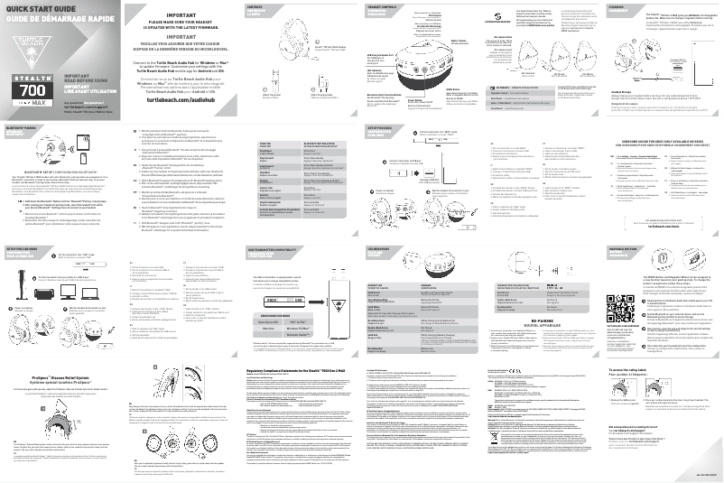 Page 1 de la notice Manuel utilisateur Turtle Beach Stealth 700X MAX
