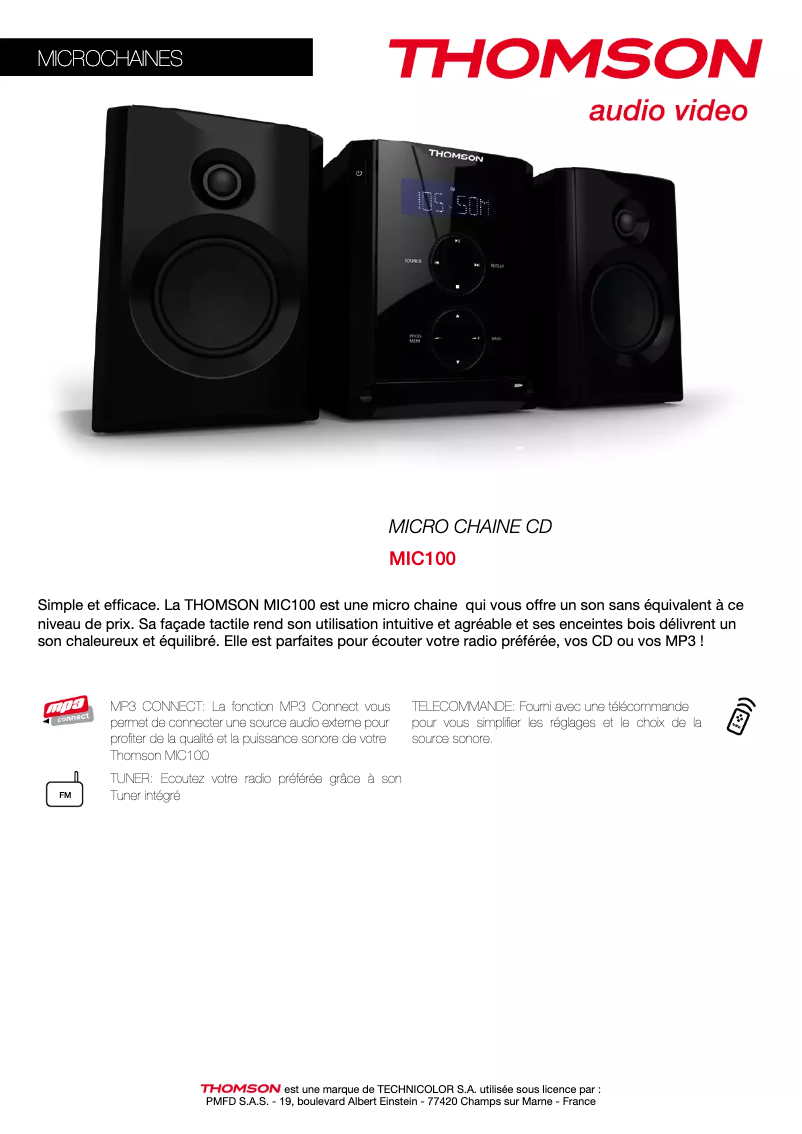 Imagen de la primera página del manual del dispositivo MIC100